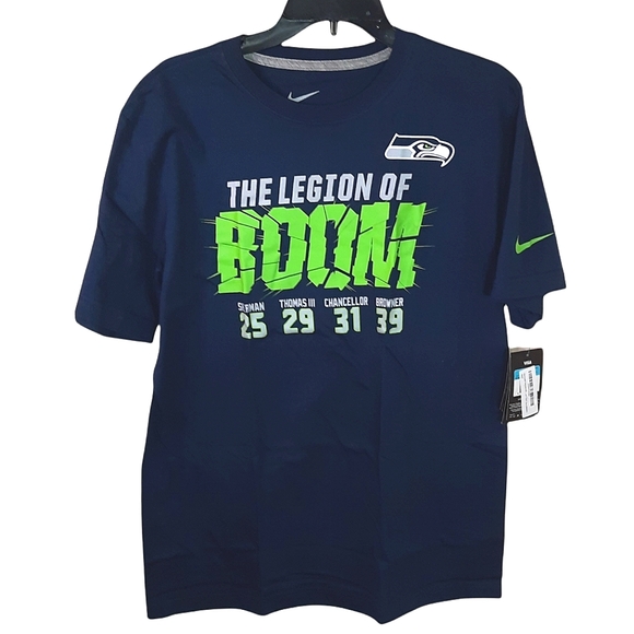 NWT Nike Seattle Seahawks Legion of Boom Shirt NAVY - Picture 1 of 3